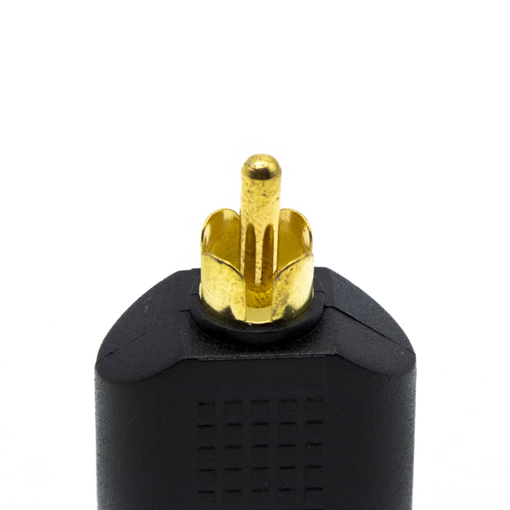 Adaptador audio mono 2xRCA/H-RCA/M DORADO  Negro