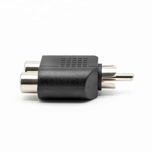 Adaptador Audio RCA Macho a 2 RCA Hembra  Negro