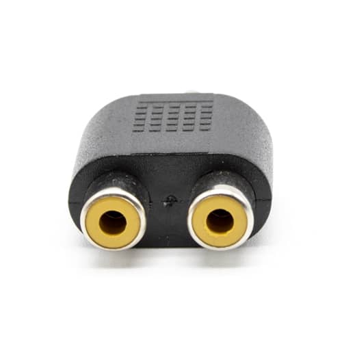 Adaptador Audio RCA Macho a 2 RCA Hembra  Negro