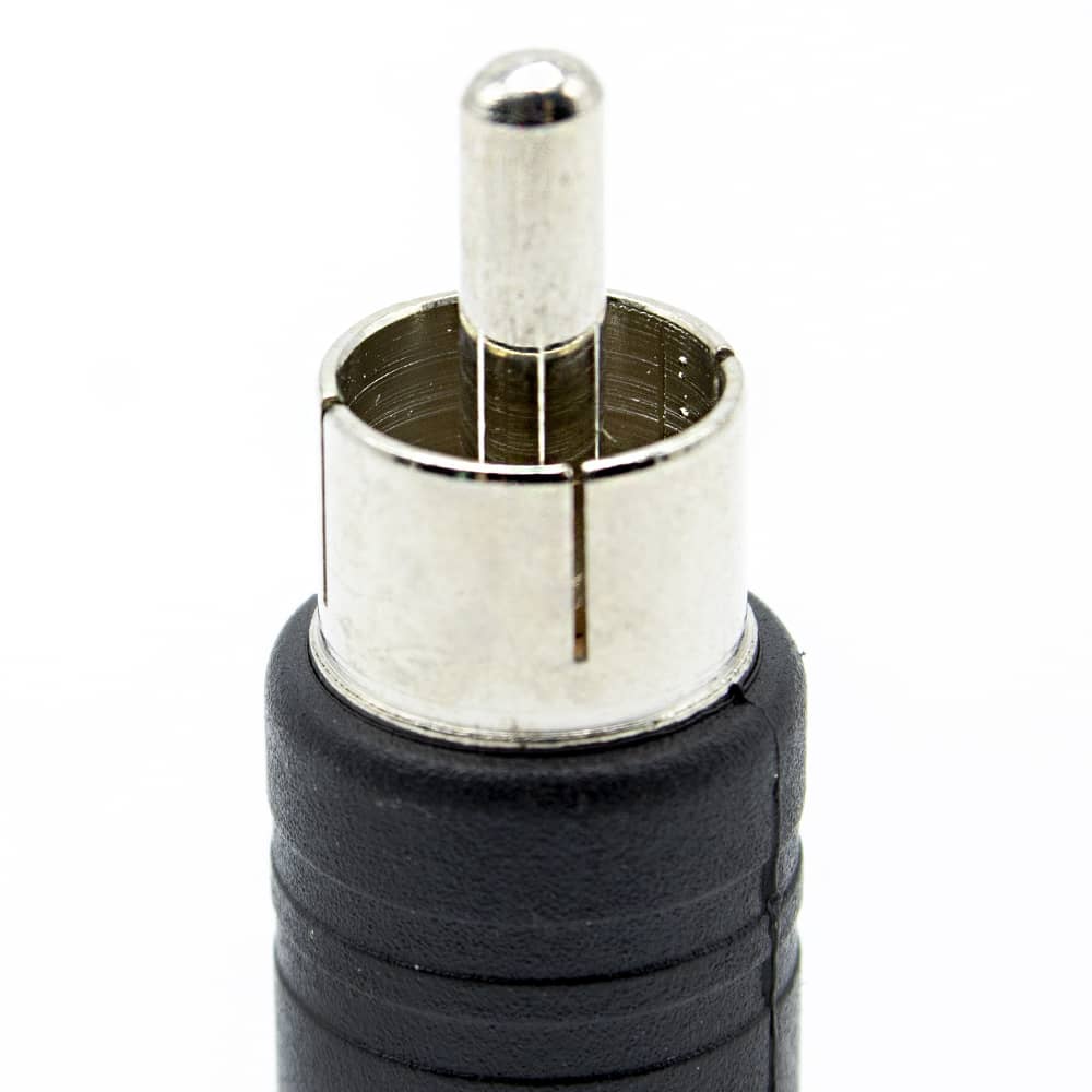 Adaptador audio mono jack 6.35 hembra - RCA macho  Negro