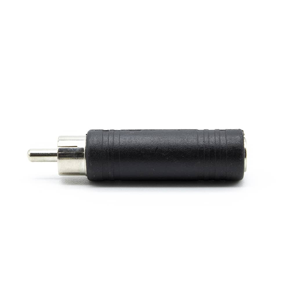 Adaptador audio mono jack 6.35 hembra - RCA macho  Negro