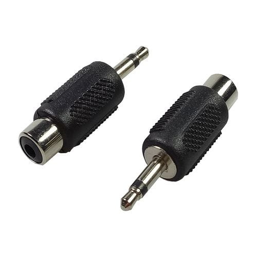 Adaptador audio mono rca a jack 3.5 macho  Negro