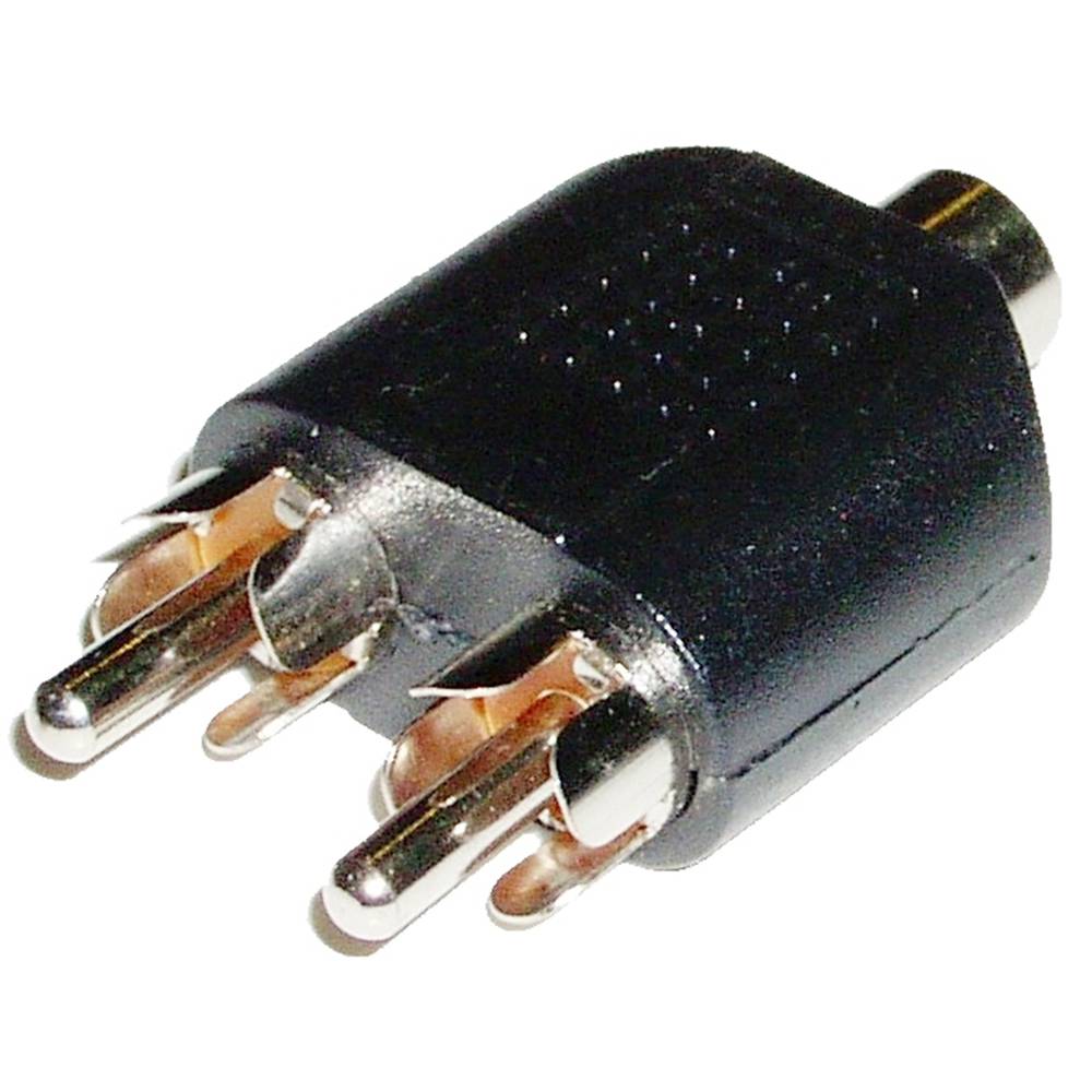 Adaptador audio RCA hembra a 2x RCA macho  Negro