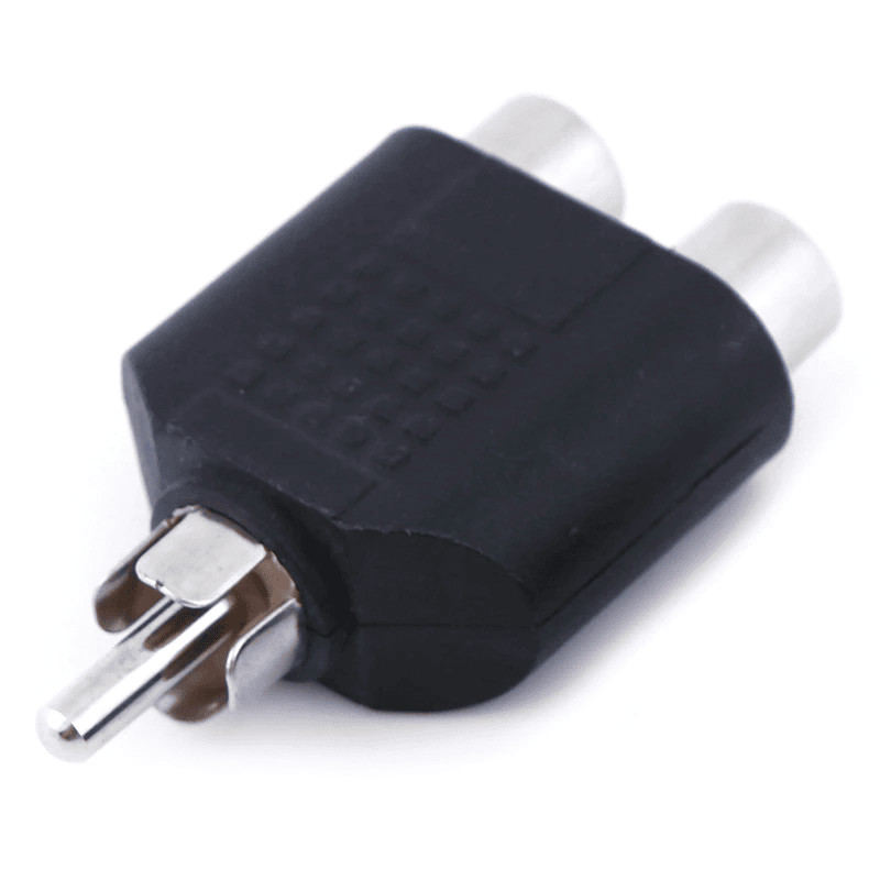 Adaptador Audio RCA Macho a 2 RCA Hembra  Negro