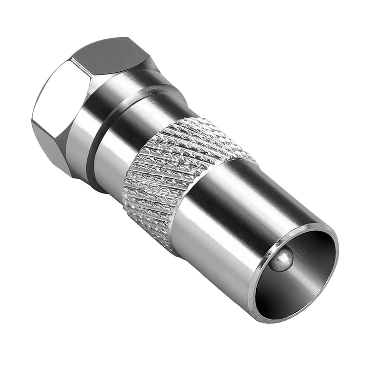 Adaptador coaxial macho a tipo f macho  Gris