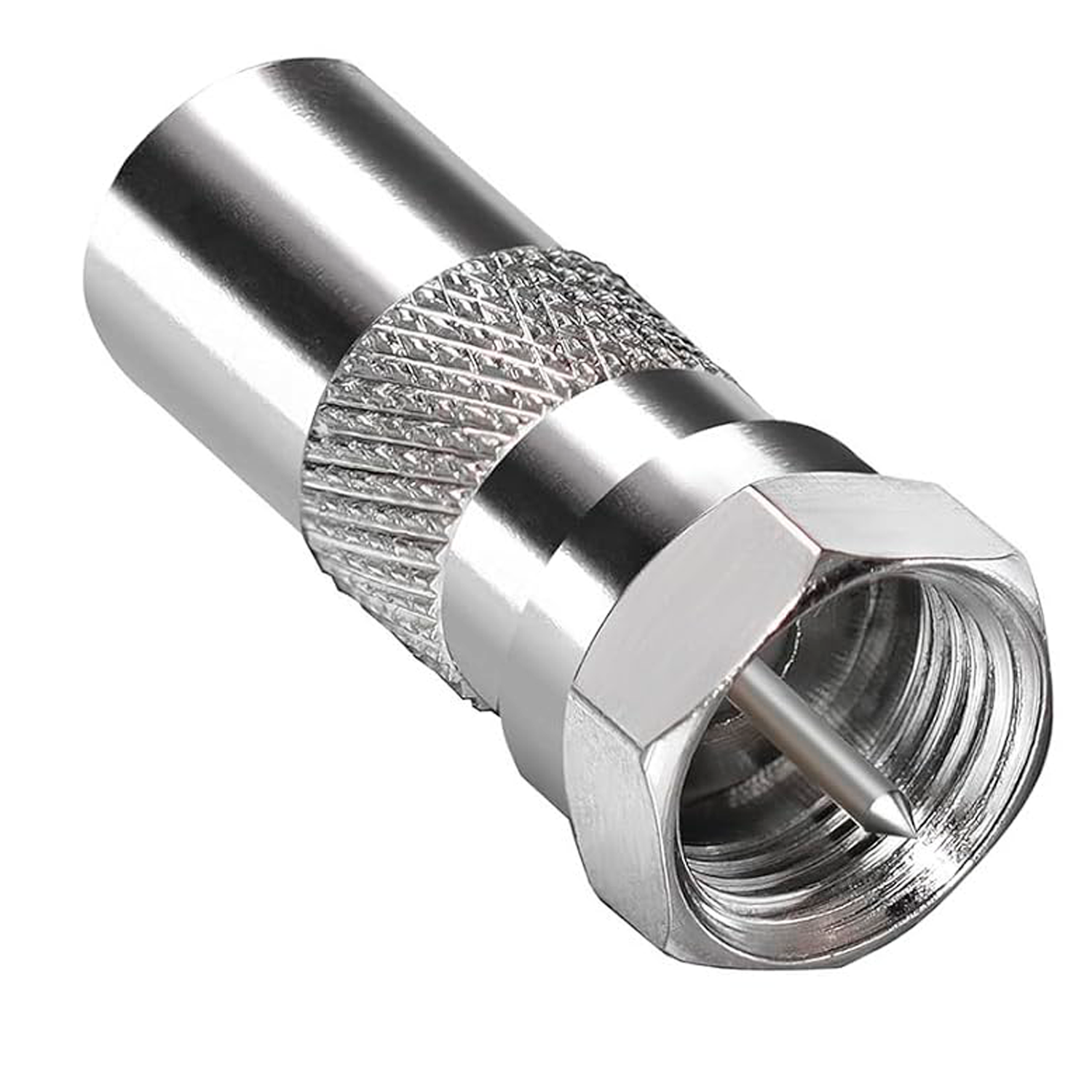 Adaptador coaxial macho a tipo f macho  Gris