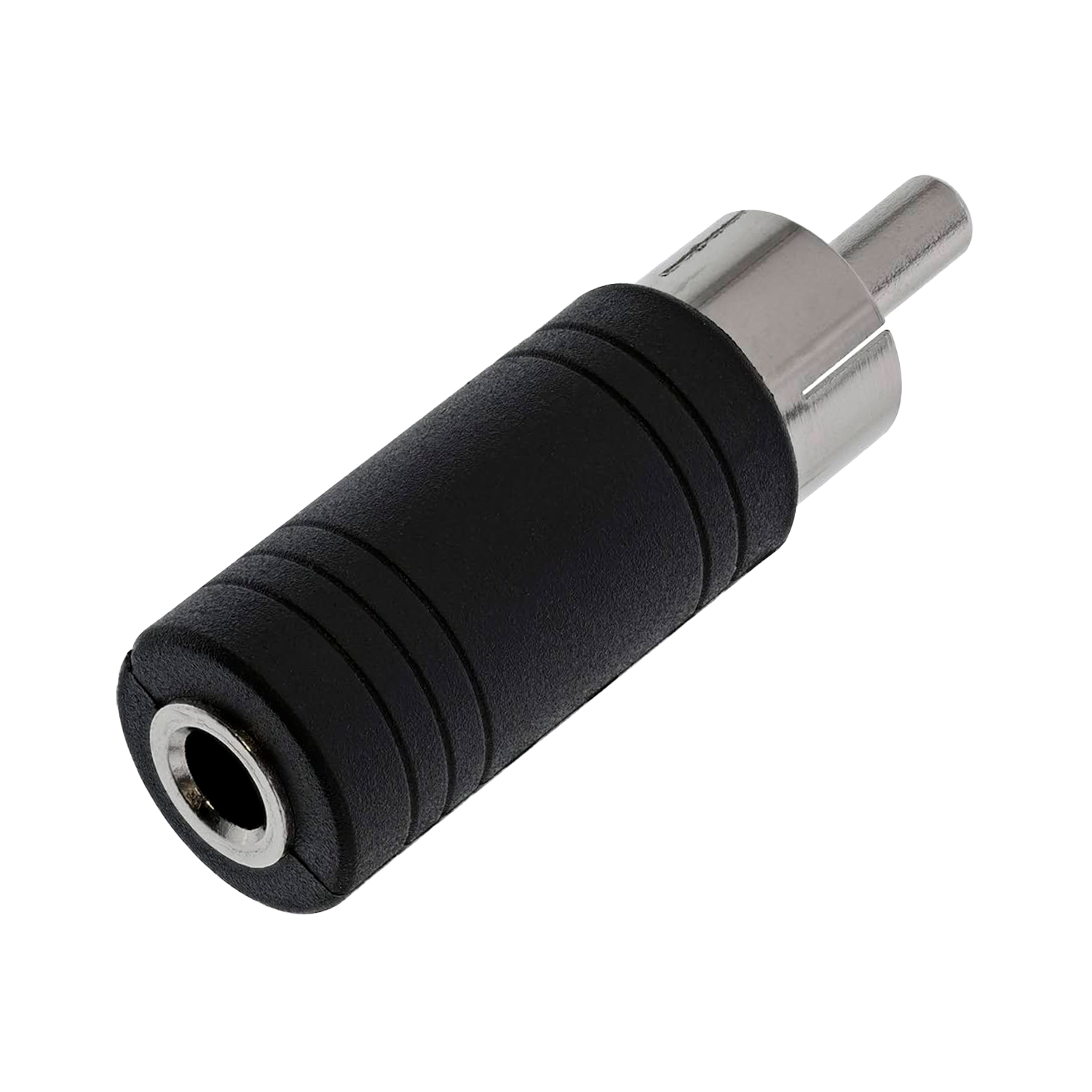 Adaptador de Audio RCA Macho a Conector Jack Hembra de 3,5 mm, Mono  Negro