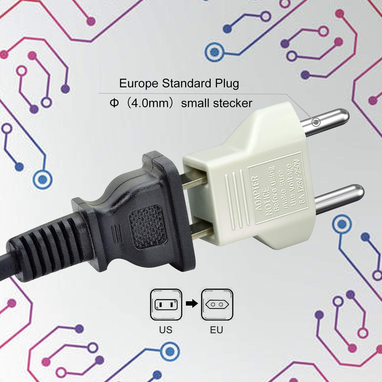 Adaptador de Enchufe de EEUU a Enchufe Europeo   10 A