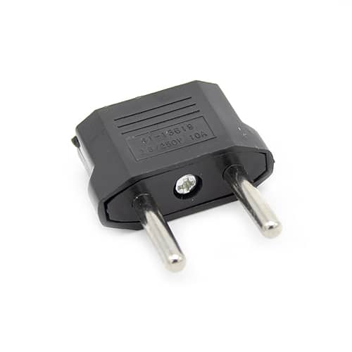 Adaptador de enchufe estadounidense, pequeño adaptador de enchufe europeo a  estadounidense, adaptador de enchufe negro europeo a americano, adaptador  de enchufe europeo a EE.UU., adaptador de enchufe de viaje a prueba de