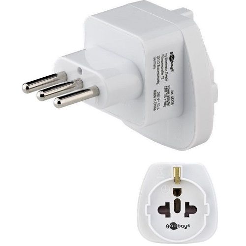 Adaptador de Enchufe de Schuko tipo F a Enchufe Italia Blanco