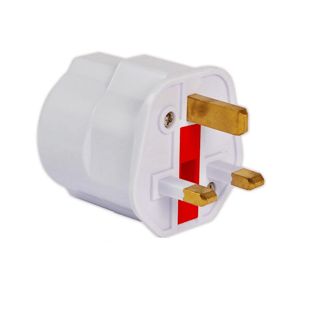 Adaptador de Enchufe de Europeo a Enchufe UK Blanco