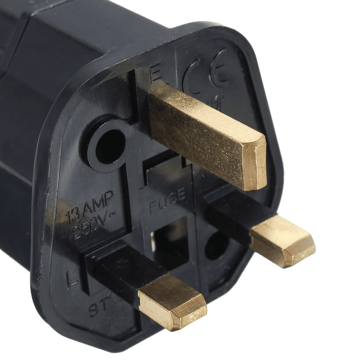 Adaptador de Enchufe de Europeo a Enchufe UK  Negro
