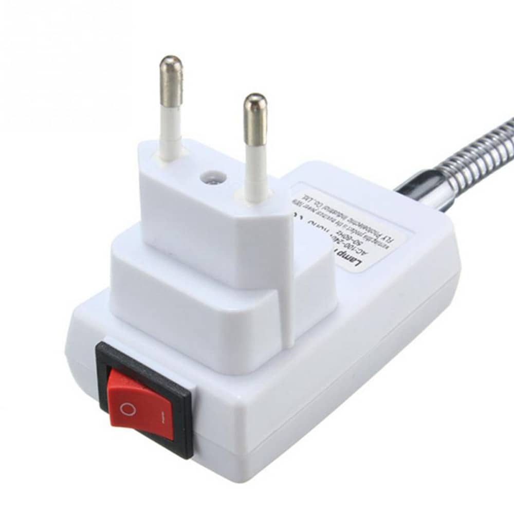 Adaptador de Enchufe E27 Europeo con interruptor  Blanco
