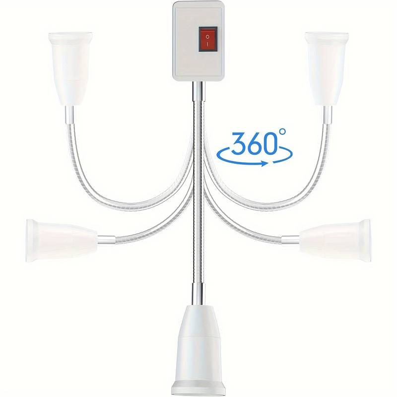 Adaptador de Enchufe E27 Europeo con interruptor V2  Blanco