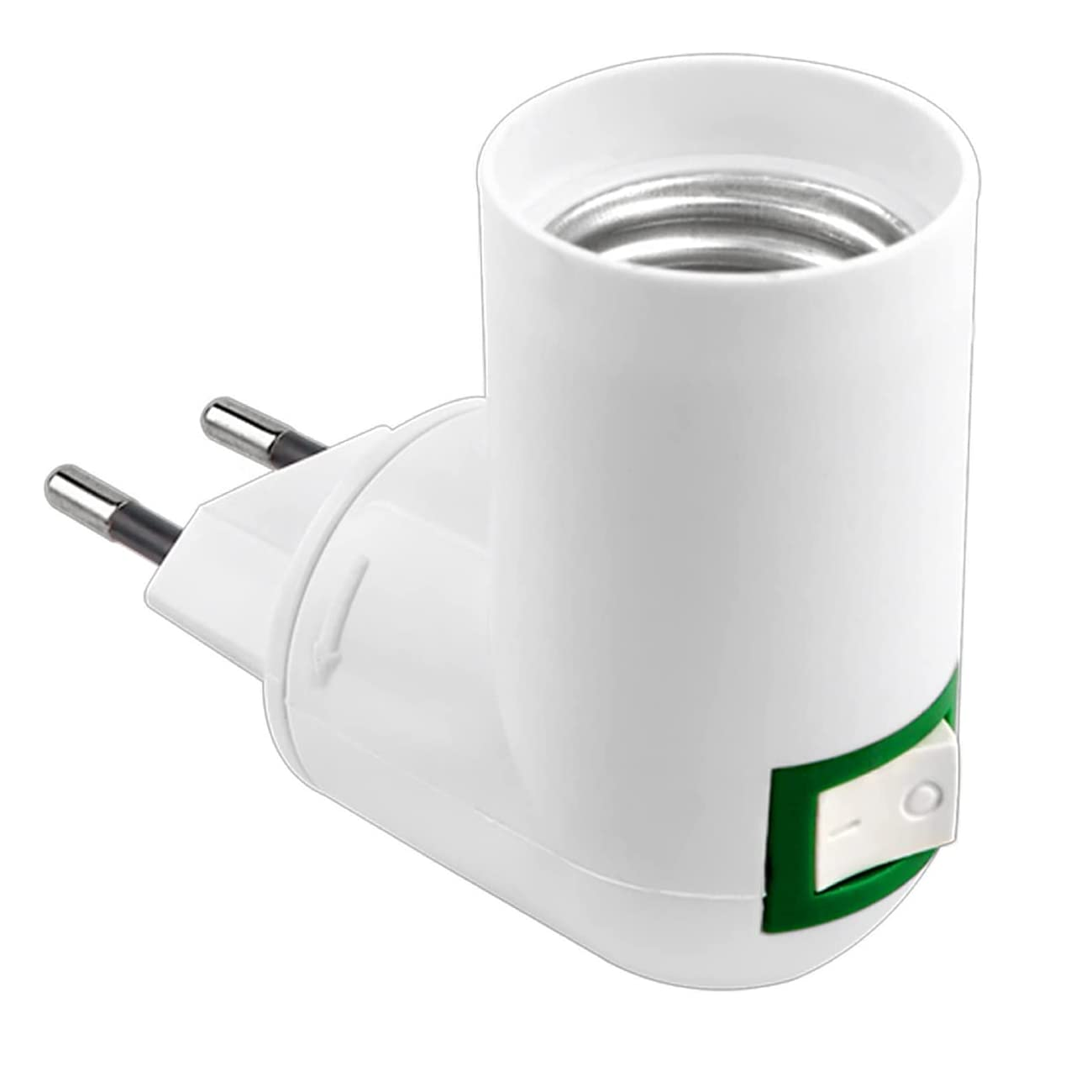 Adaptador de Enchufe E27 Europeo con interruptor