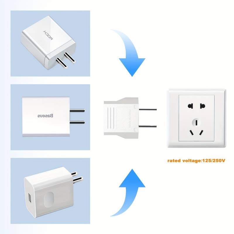 Adaptador de Enchufe Europeo a Enchufe de EEUU  Blanco