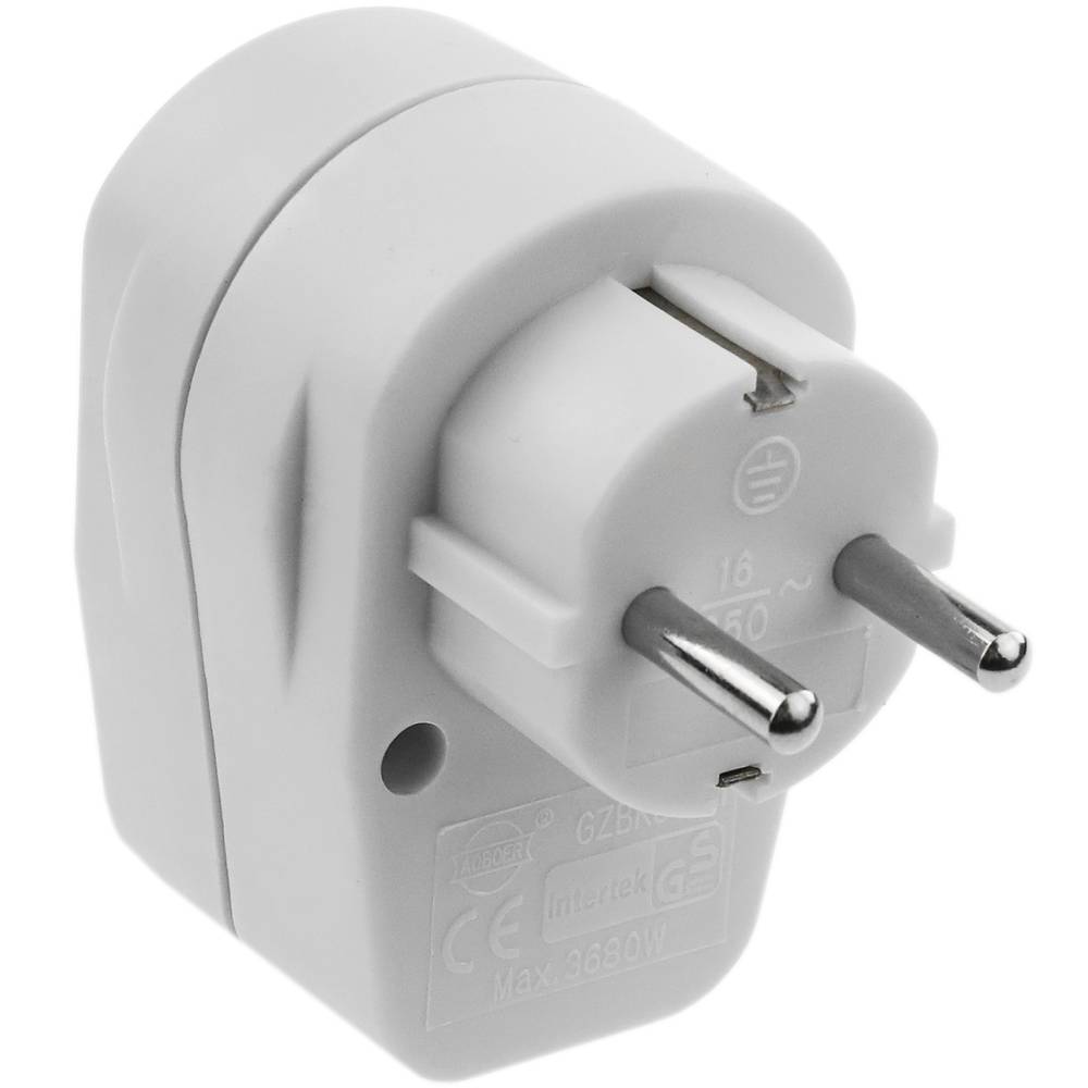 Adaptador de Enchufe Europeo con interruptor  Blanco
