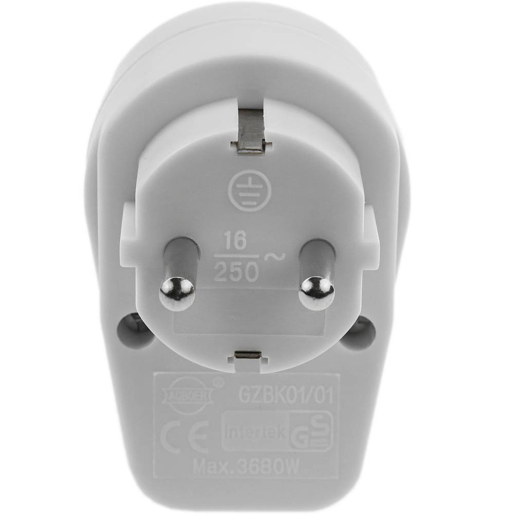 Adaptador de Enchufe Europeo con interruptor  Blanco