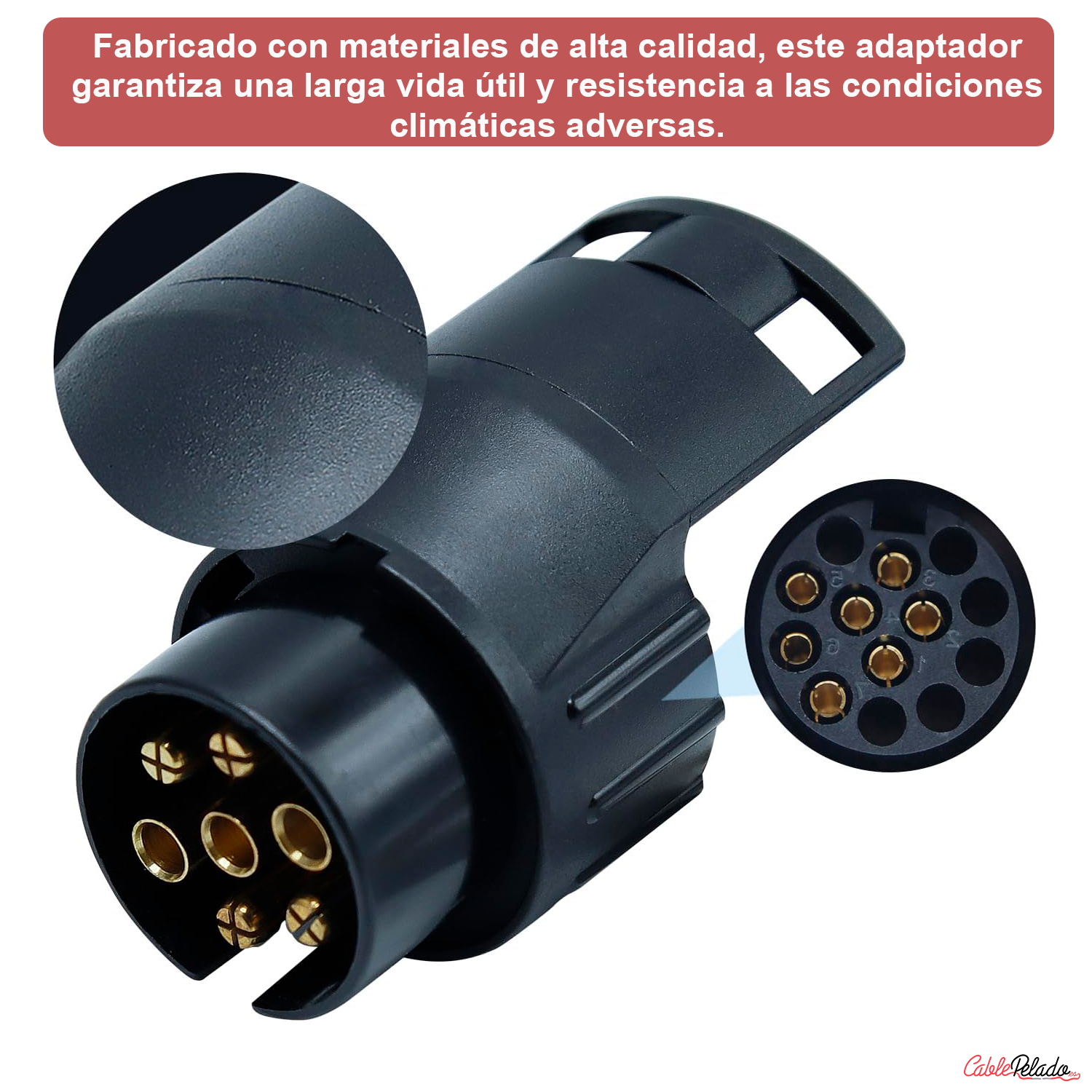 Adaptador De Remolque De 7 A 13 Pines 12 V  Negro