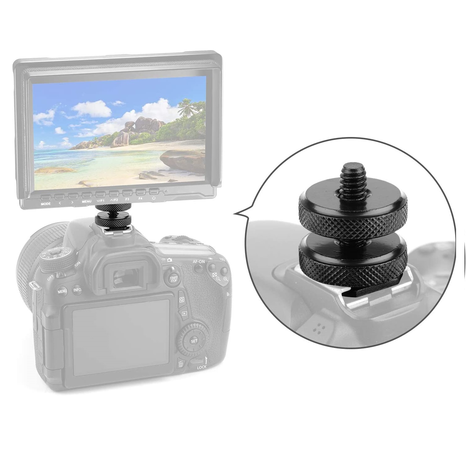 Adaptador de Tripode Tornillo a Soporte Zapata  Negro
