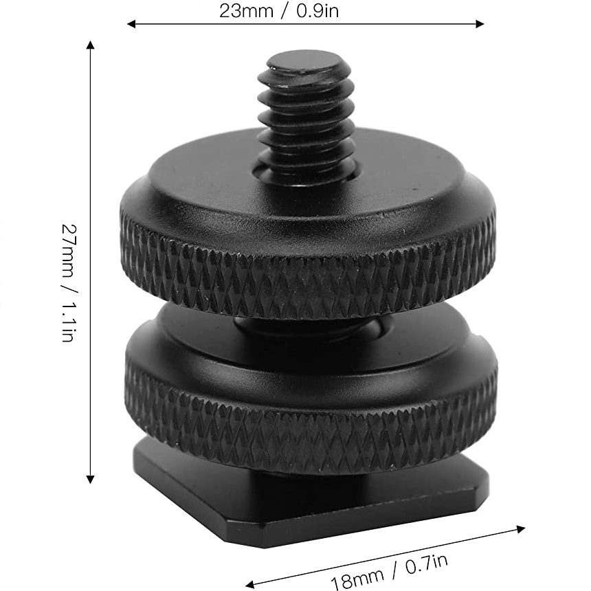 Adaptador de Tripode Tornillo a Soporte Zapata  Negro