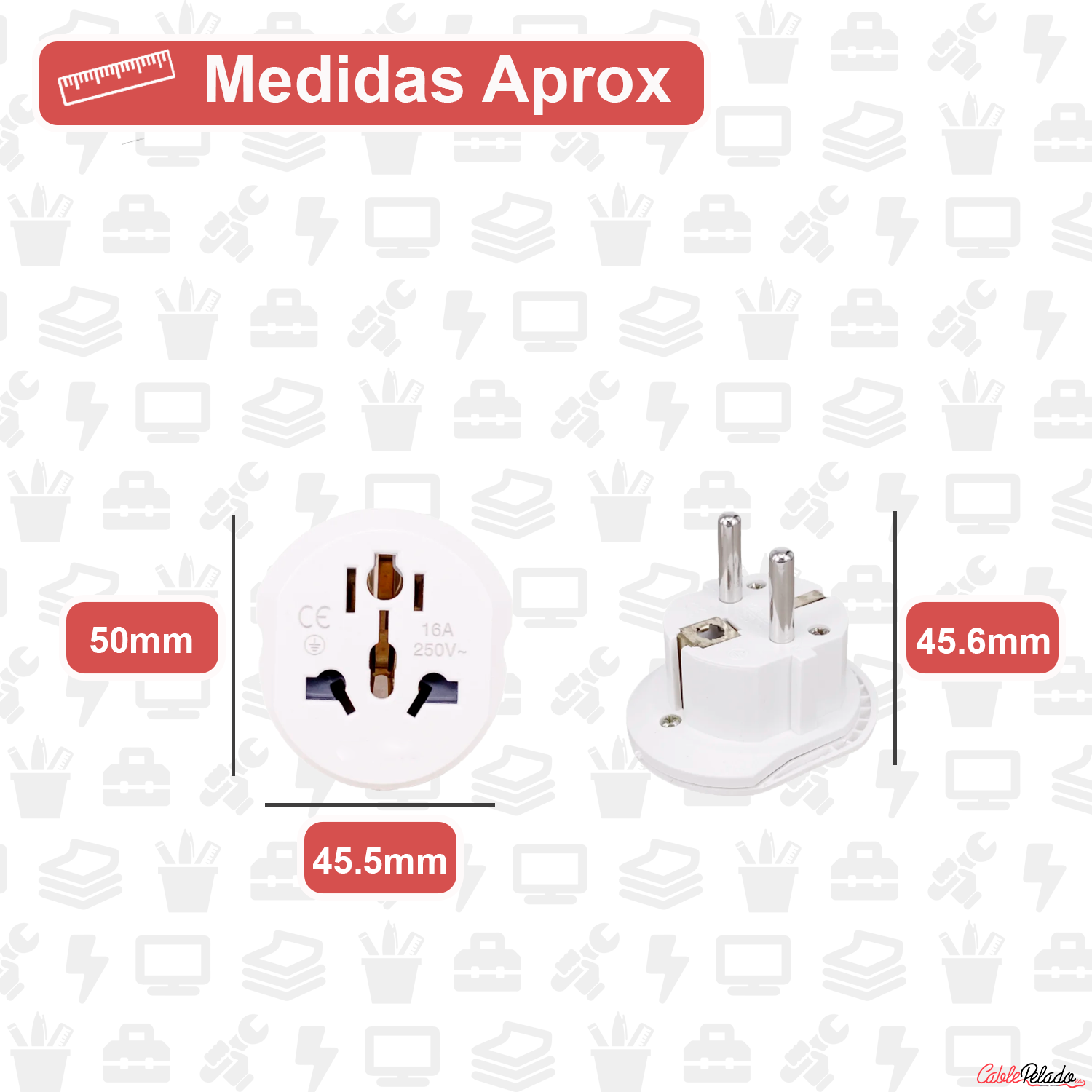 Adaptador de Viaje Universal de Enchufe EU a UK V2  Blanco