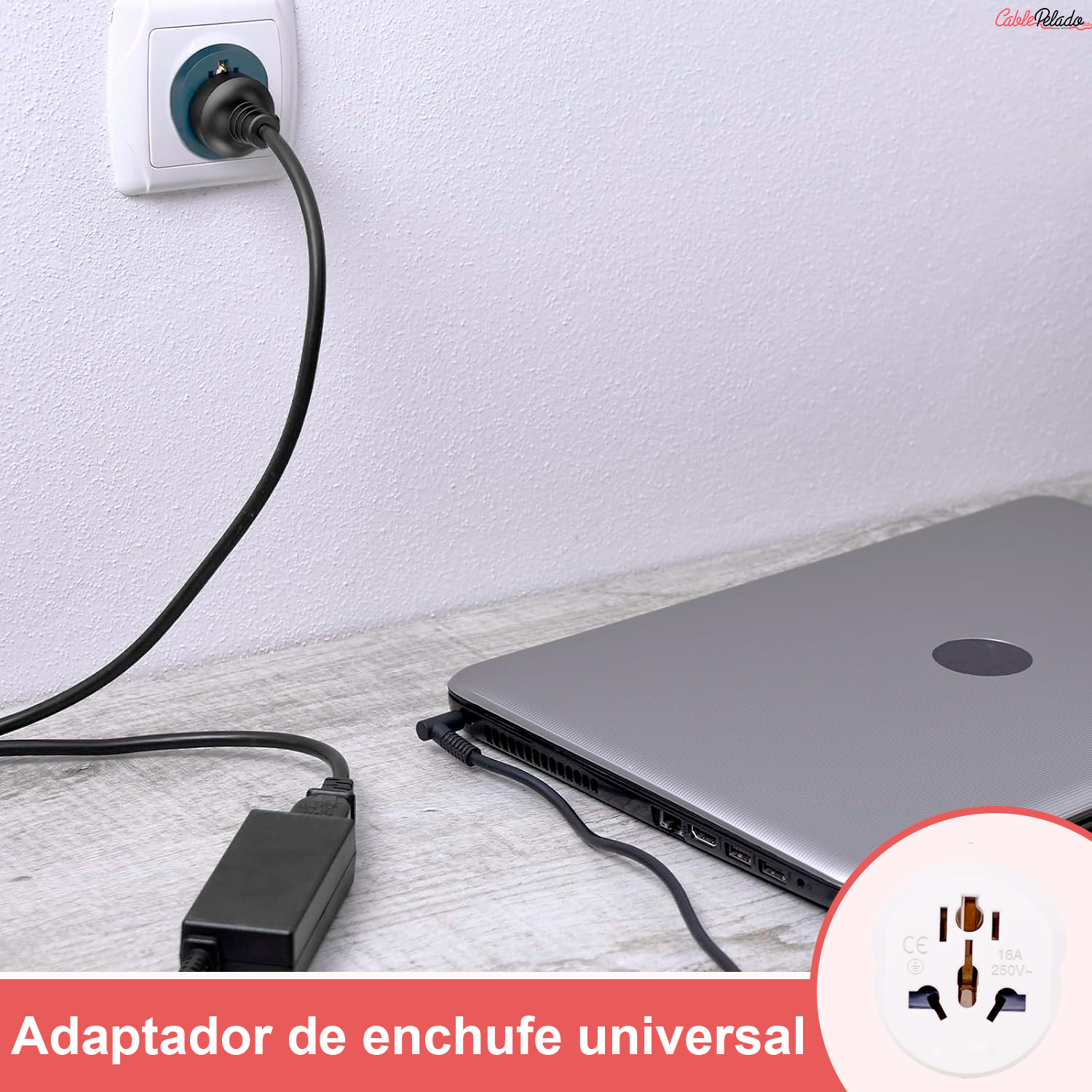 Adaptador de Viaje Universal de Enchufe EU a UK V2  Blanco