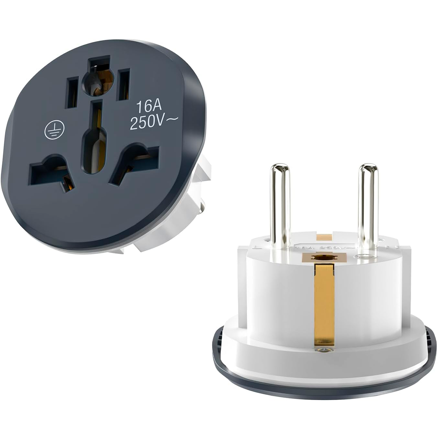 Adaptador de Viaje Universal de Enchufe EU a UK V2  Gris