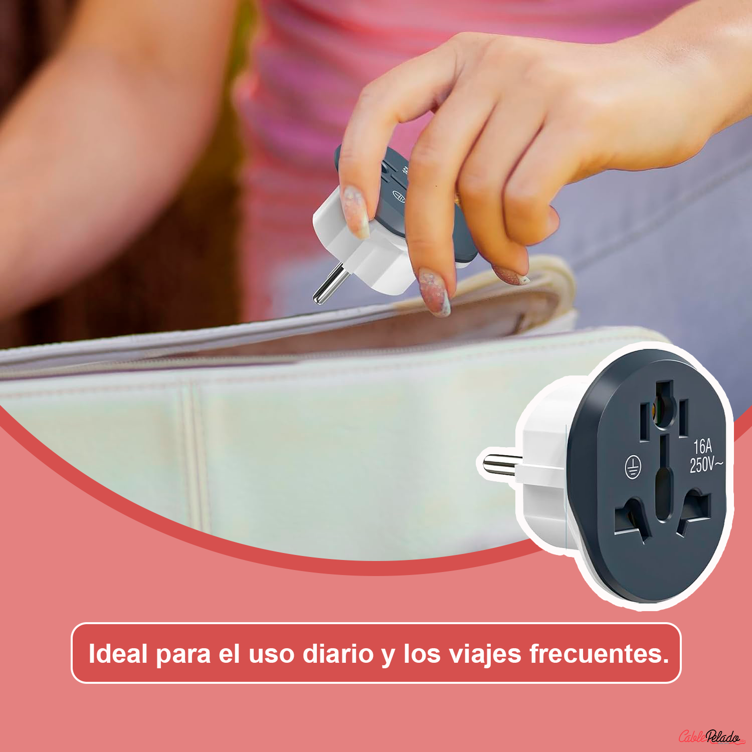 Adaptador de Viaje Universal de Enchufe EU a UK V2  Gris
