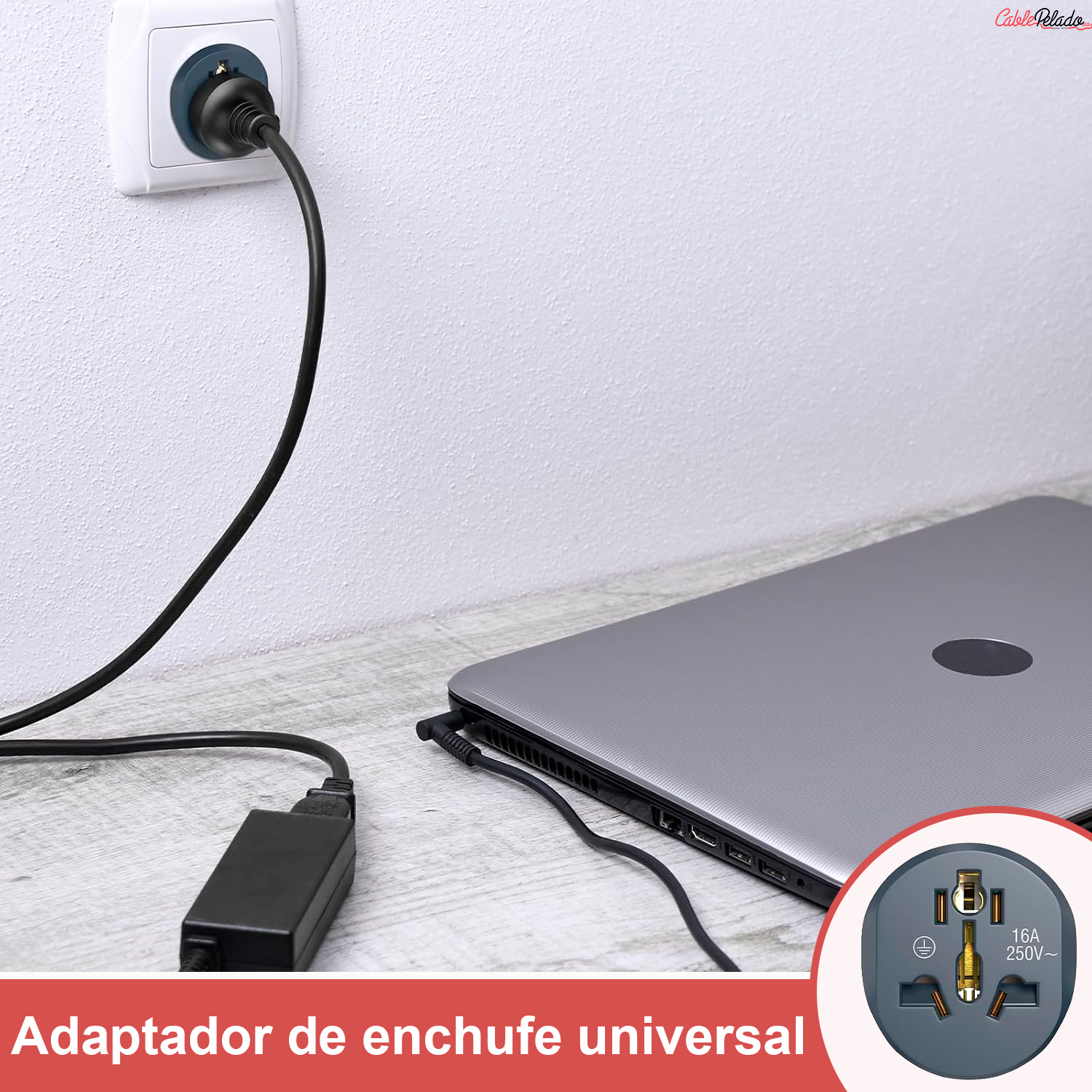 Adaptador de Viaje Universal de Enchufe EU a UK V2  Gris