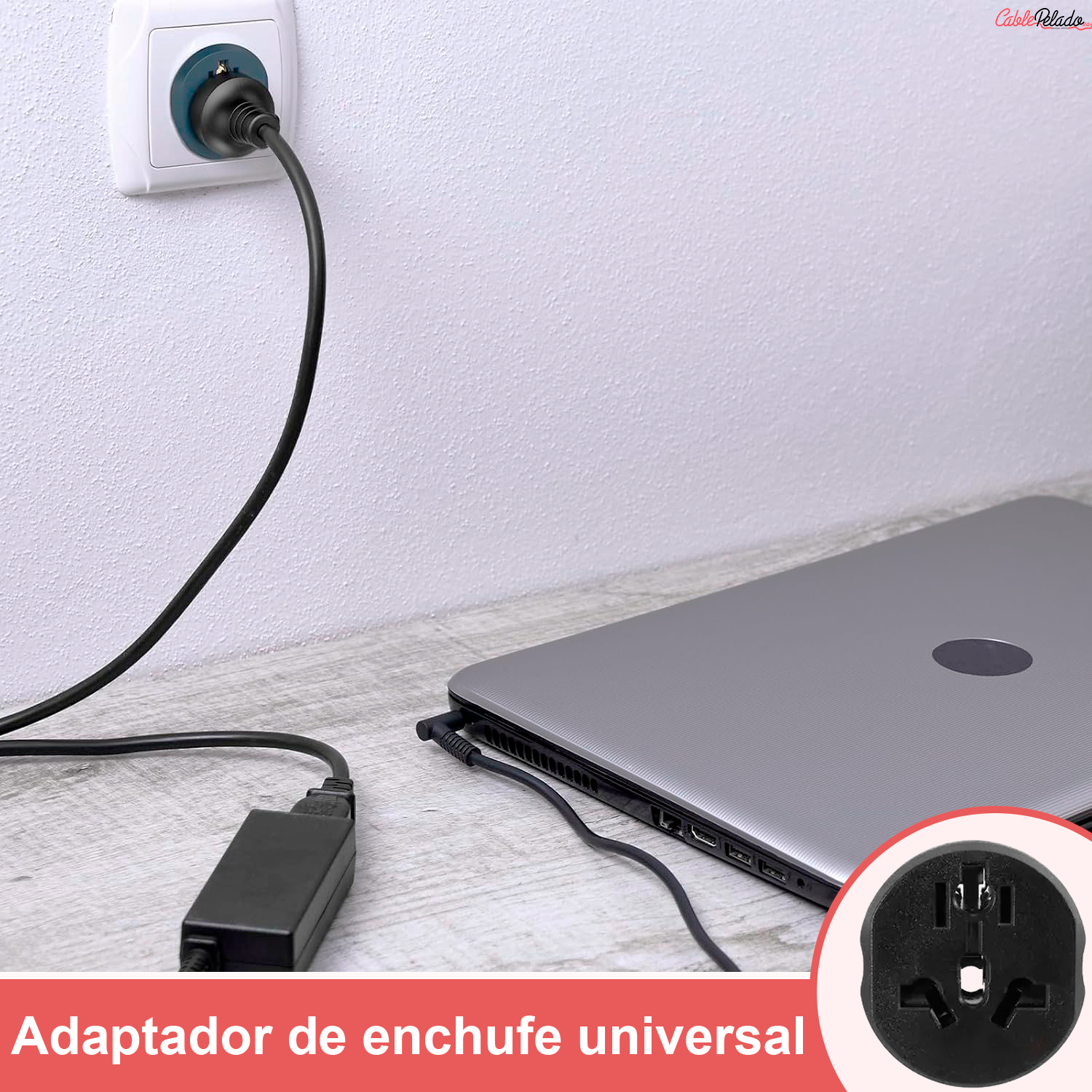 Adaptador de Viaje Universal de Enchufe EU a UK V2  Negro