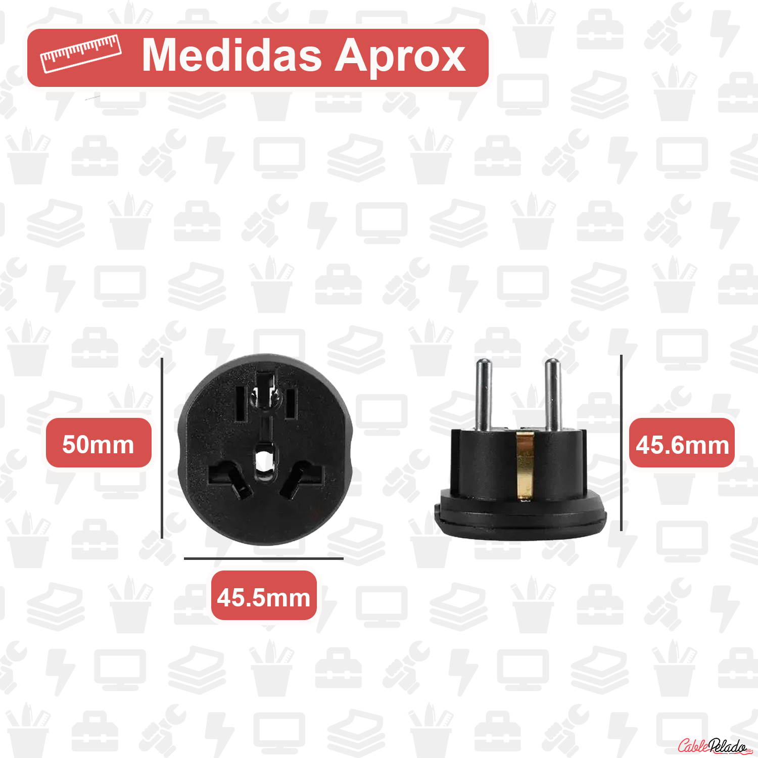 Adaptador de Viaje Universal de Enchufe EU a UK V2  Negro