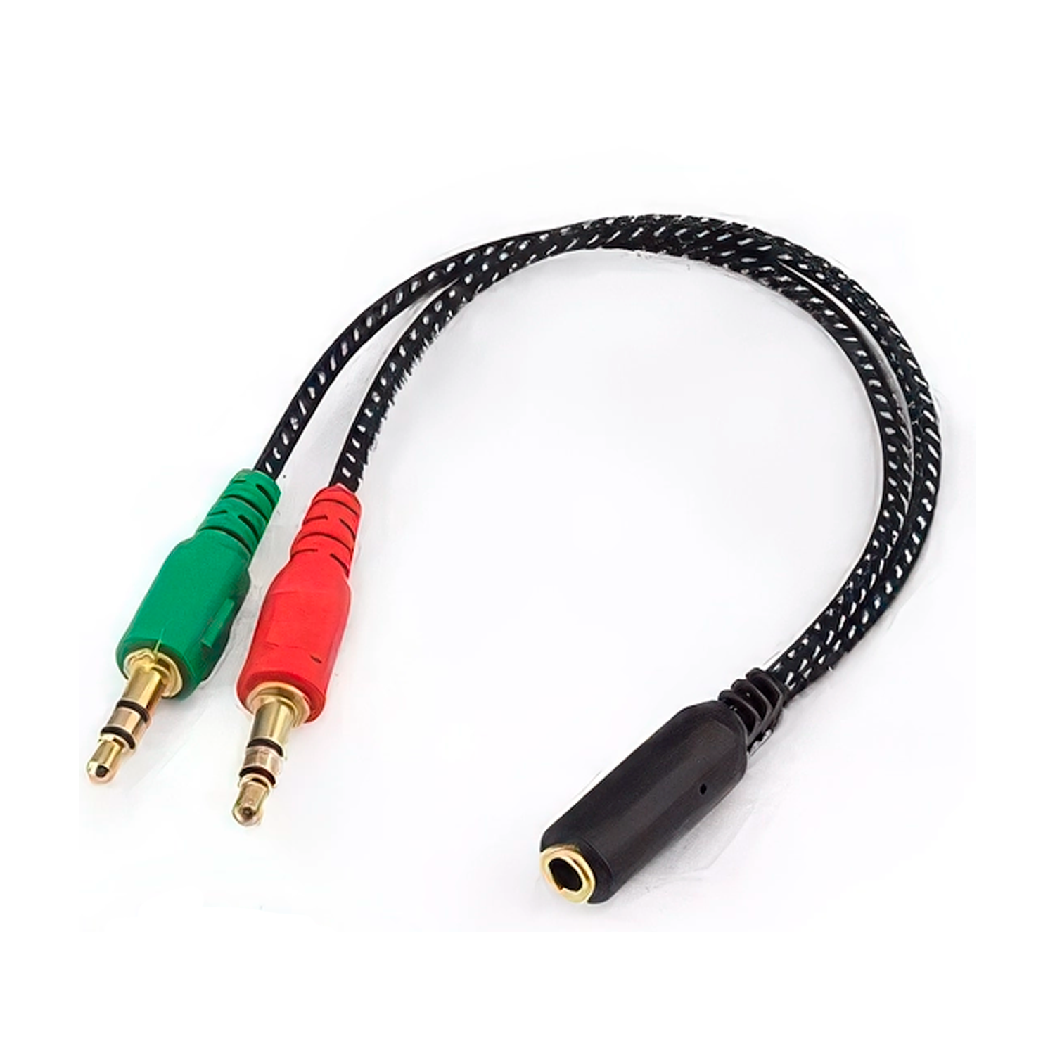 Adaptador Divisor de Auriculares y microfono 0.20 M Negro