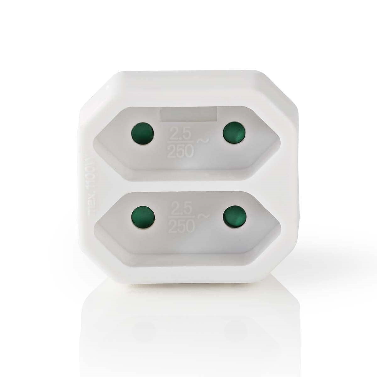 Adaptador doble de Enchufes Europeo  Blanco