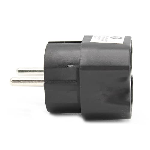 Adaptador doble de Enchufes Europeo  Negro