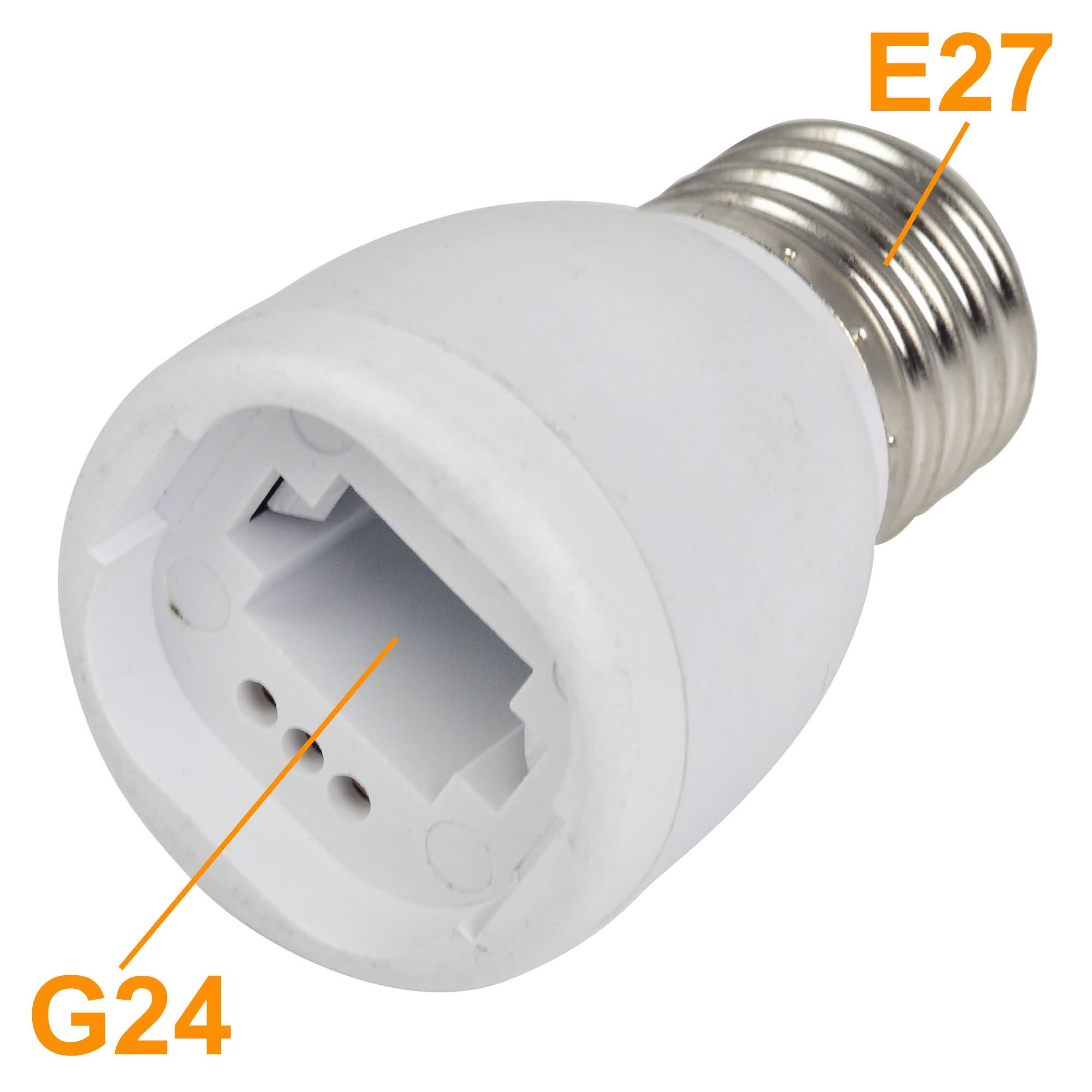 Adaptador E27 a G24  Blanco