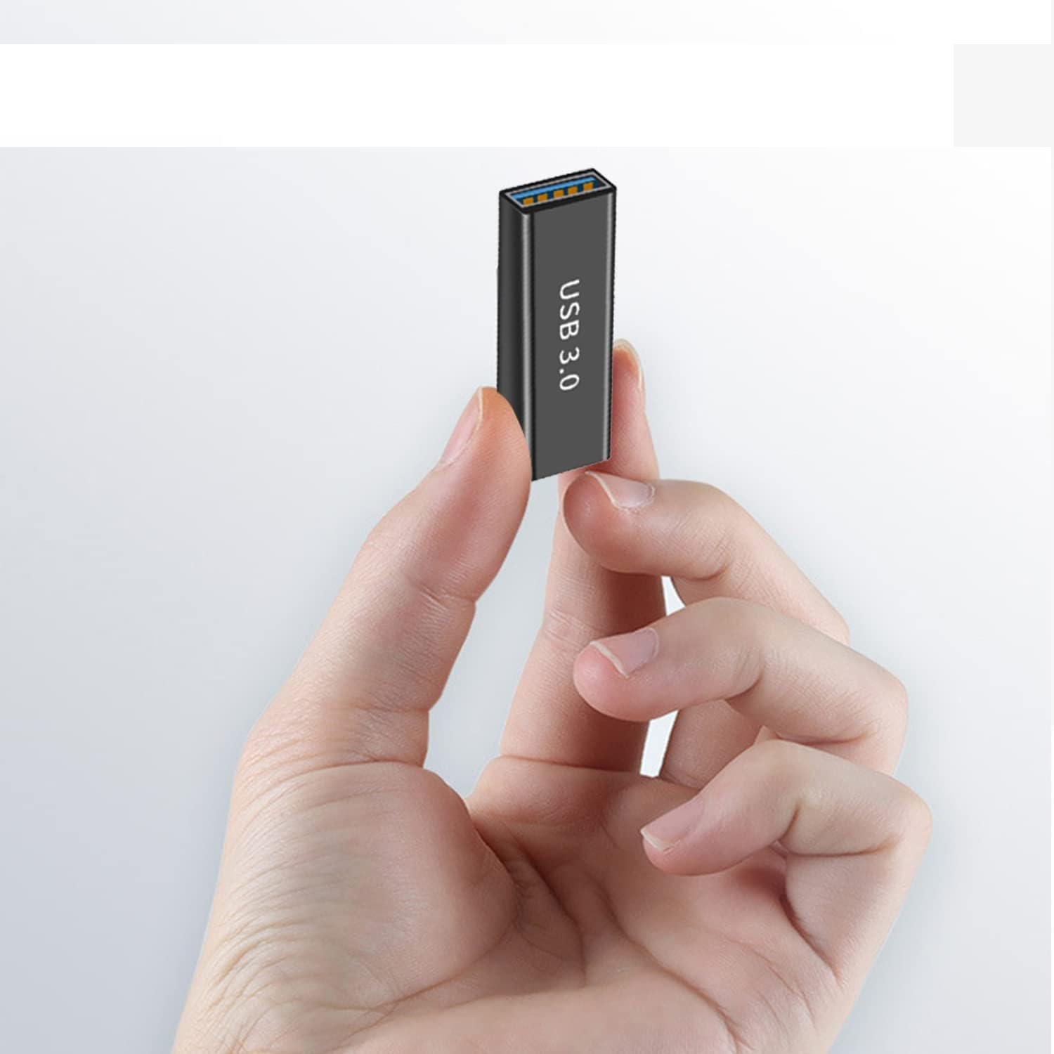 Adaptador empalme usb 3.0 tipo A hembra Metalico  Negro