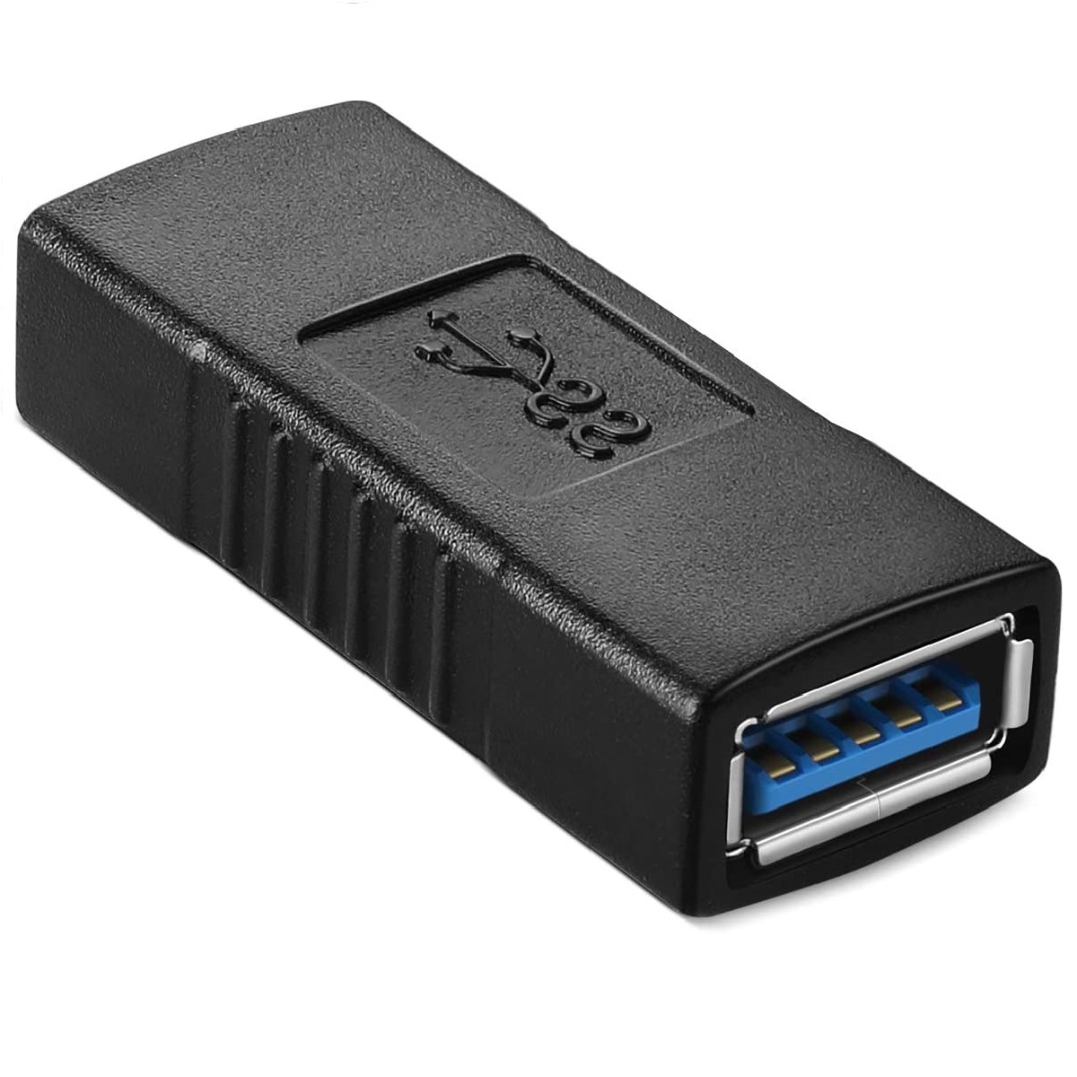 Adaptador empalme usb 3.0 tipo A hembra  Negro