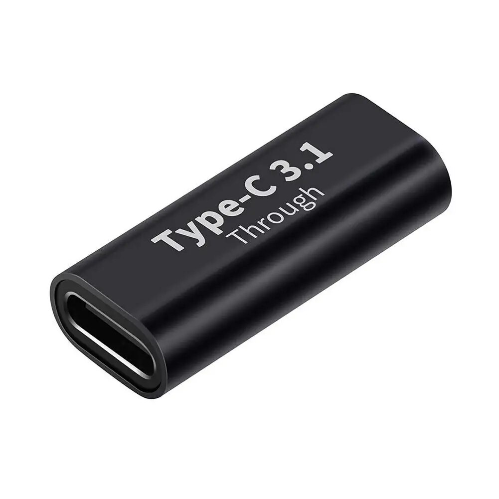 Adaptador empalme USB C 3.1 hembra Metalico  Negro