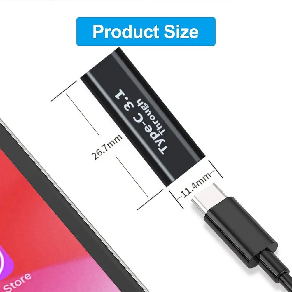 Adaptador empalme USB C 3.1 hembra Metalico  Negro