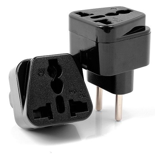 Adaptador Enchufe de UK-US-AU-Asia a Enchufe Europeo  Negro