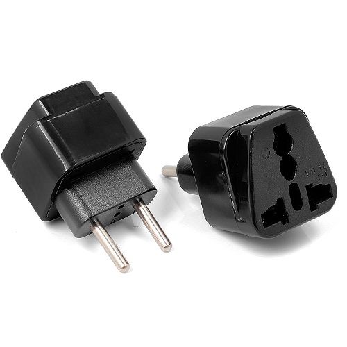 Adaptador Enchufe de UK-US-AU-Asia a Enchufe Europeo  Negro