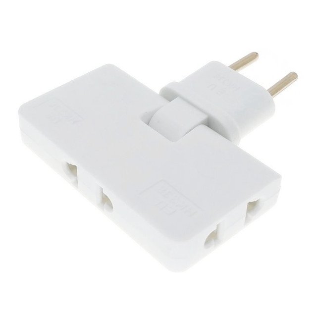 Adaptador enchufe Plano de Toma de Pared  Blanco 10 A