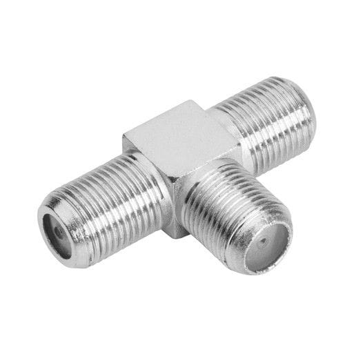 Adaptador F hembra a 2x F hembra tipo T  Gris