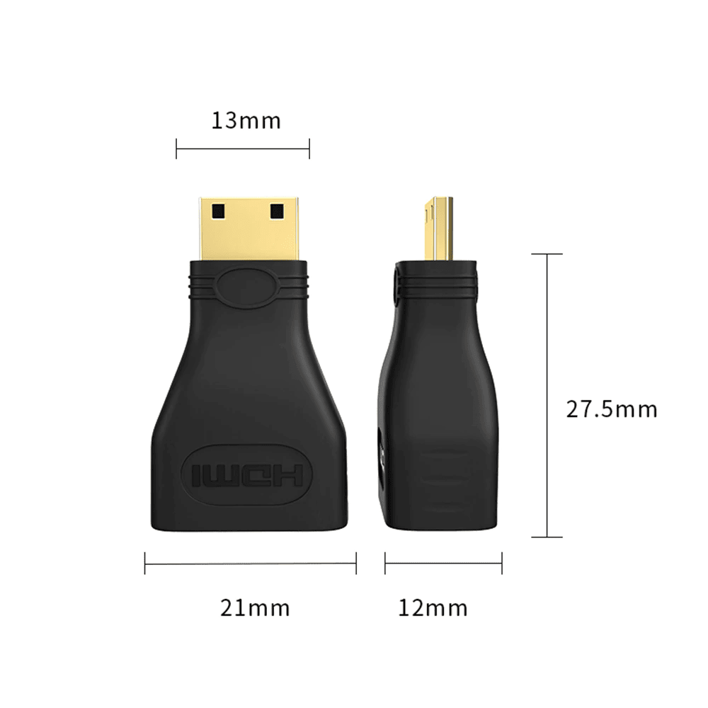 Adaptador Hdmi a mini HDMI Tipo C Macho  Negro