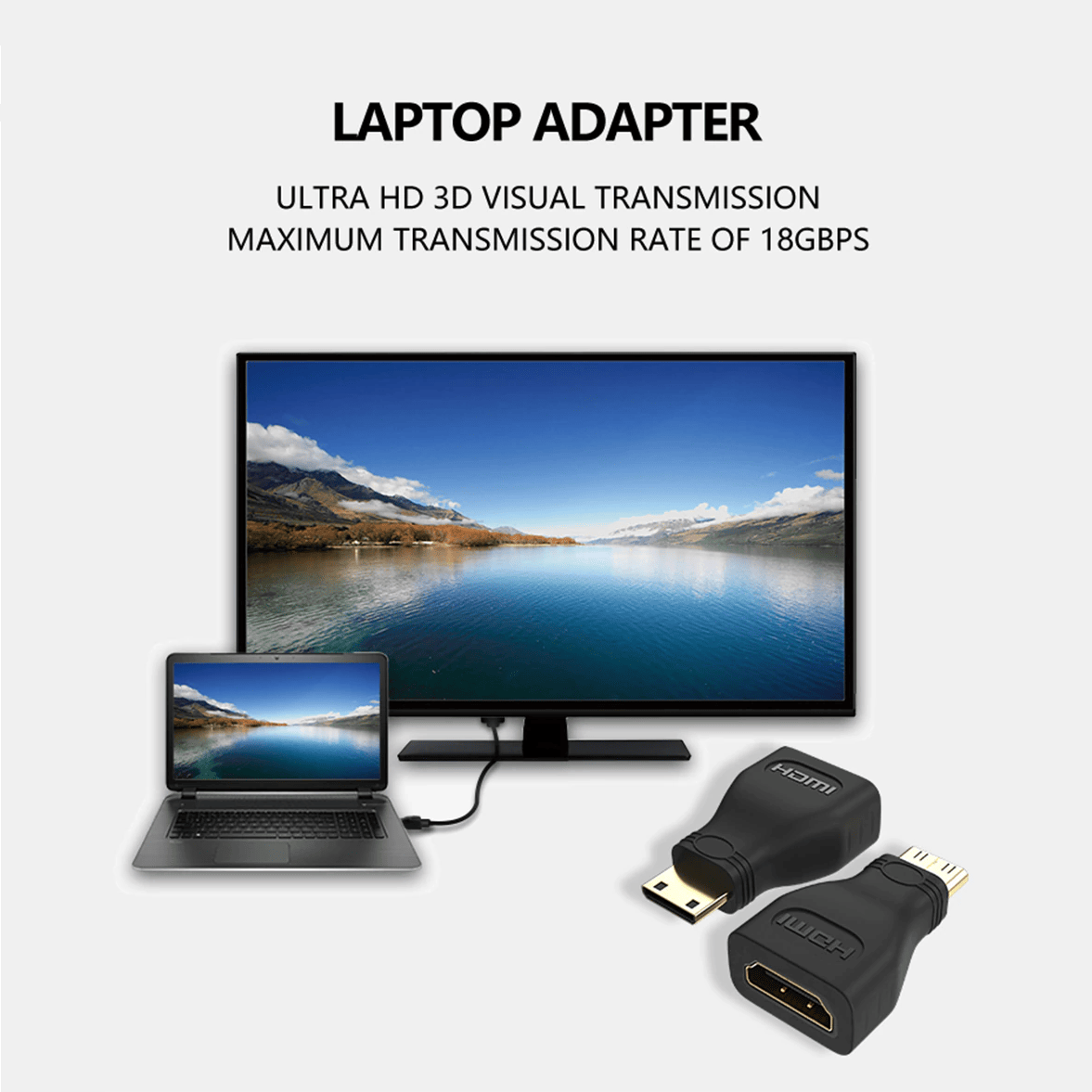 Adaptador Hdmi a mini HDMI Tipo C Macho  Negro