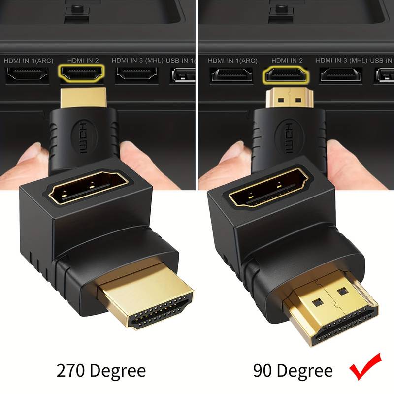 Adaptador HDMI acodado 90 grados  Negro