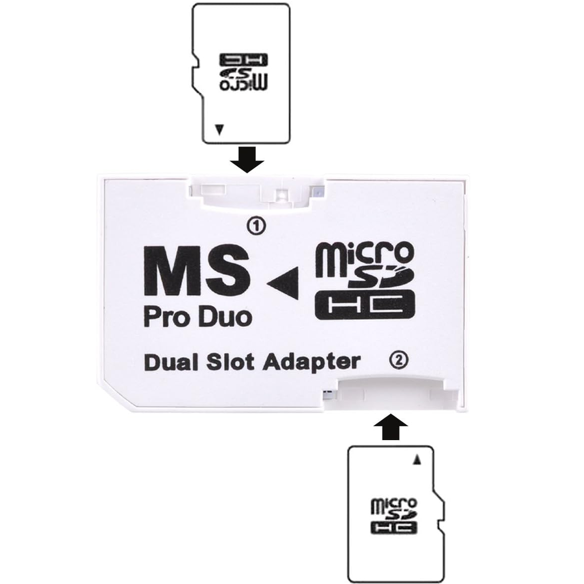 Adaptador micro SD a memory stick pro duo dual  Blanco