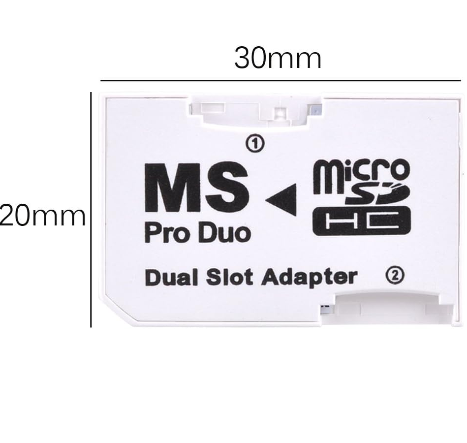 Adaptador micro SD a memory stick pro duo dual  Blanco