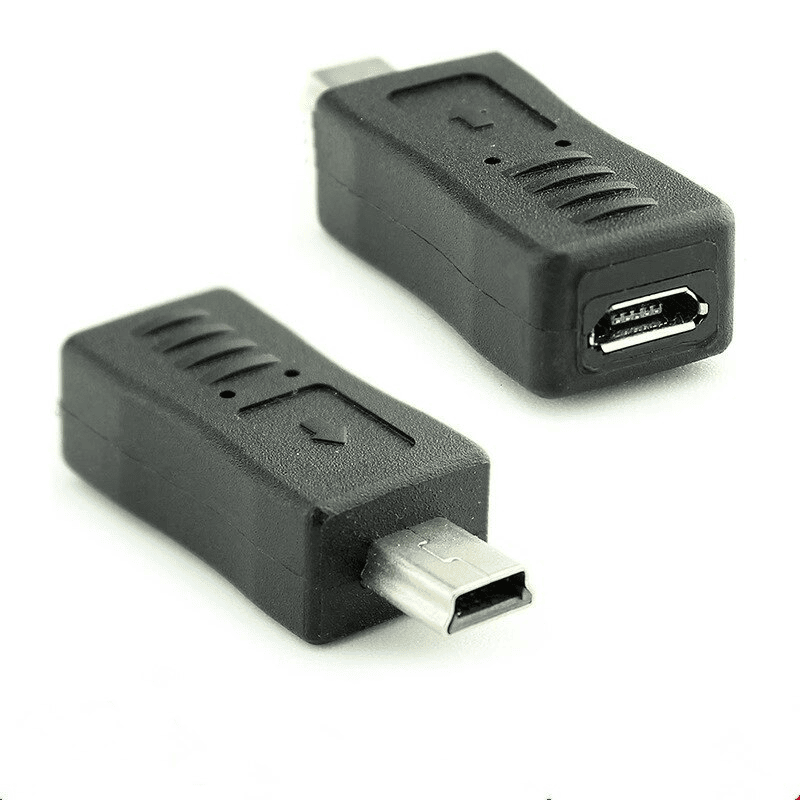 Adaptador micro USB hembra a mini USB macho  Negro
